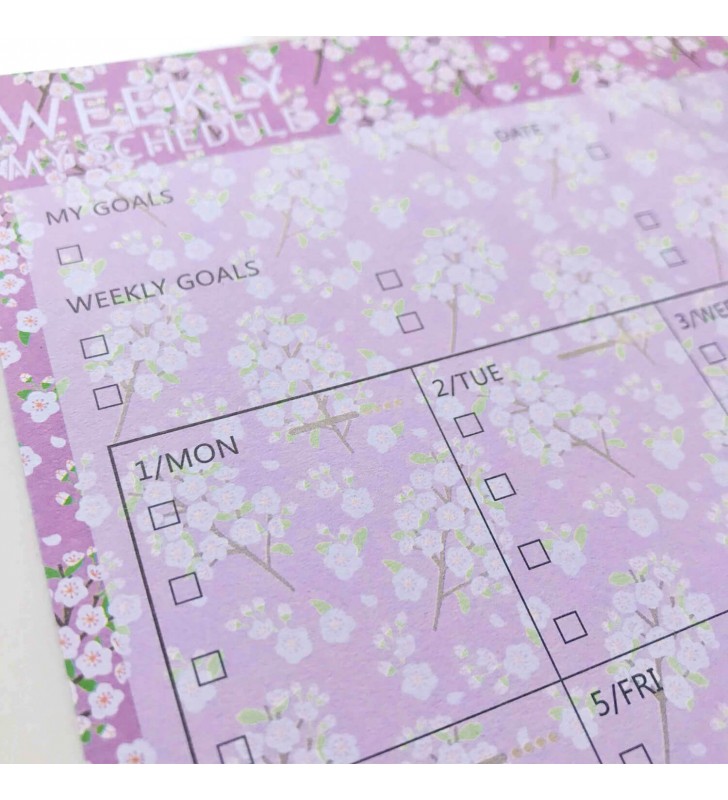 Настольный планер "Weekly schedule" pink flowers