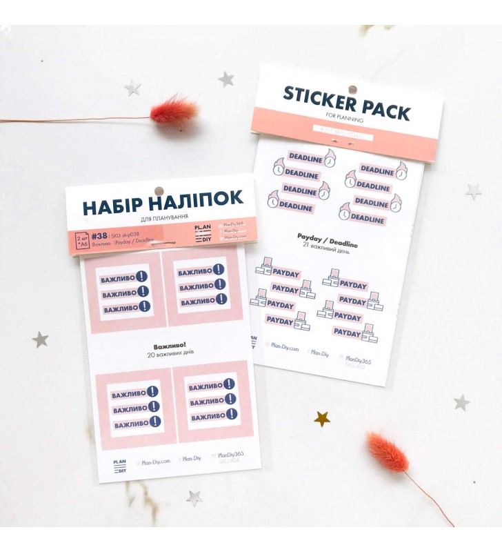 Наклейки "Plan the day" Pay day  pink