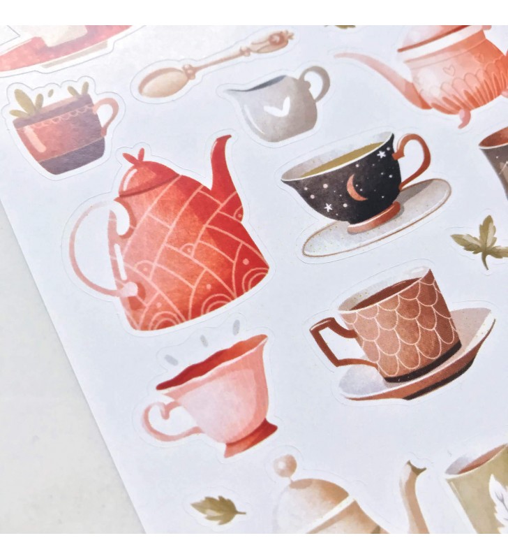 Наклейки "Classic teapots and cups"