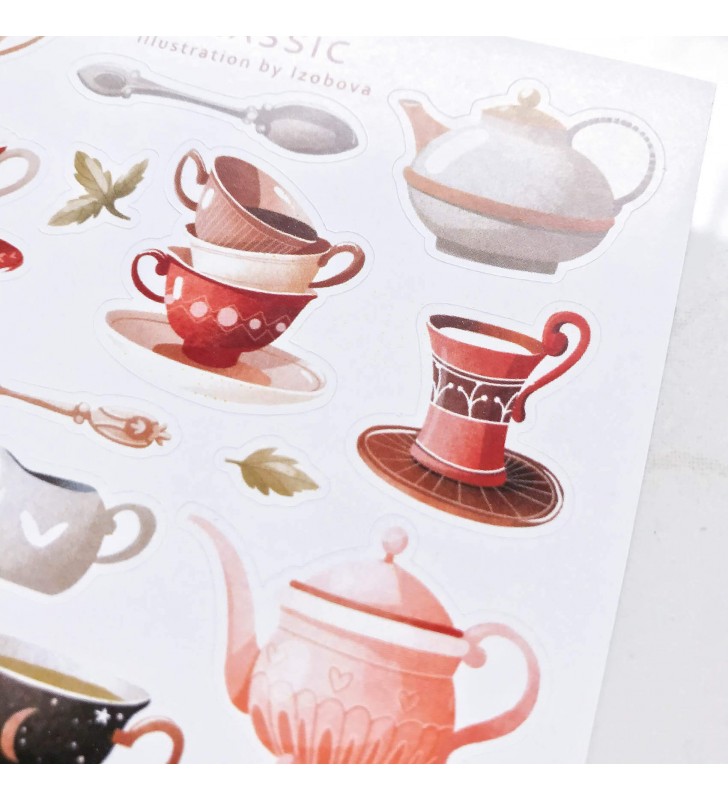 Наклейки "Classic teapots and cups"