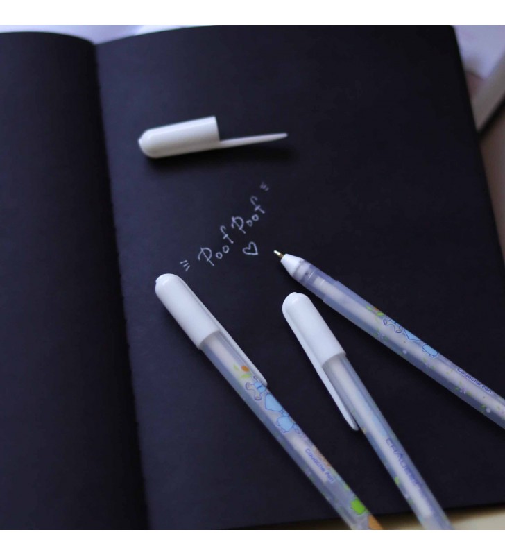 Ручка с белой пастой "Flowers"