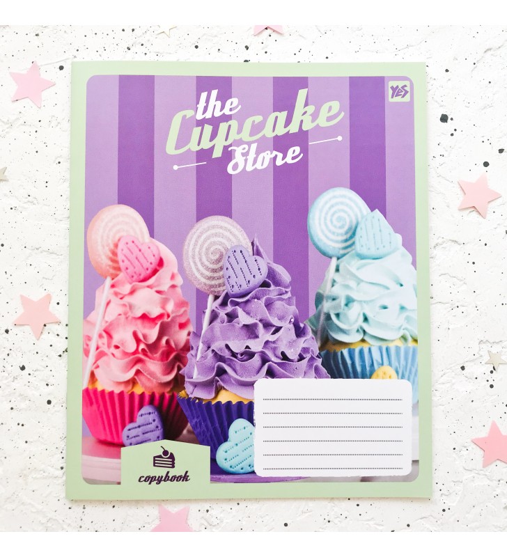 Тетрадь #18 "Cupcake store" cupcakes violet